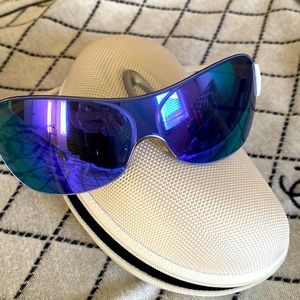 White and Blue mirror sunglasses